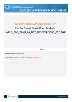 QUALITY INFORMATION DOCUMENT For the Global Ocean Wind
