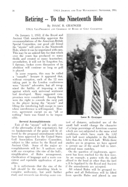 Retiring - To the Nineteenth Hole