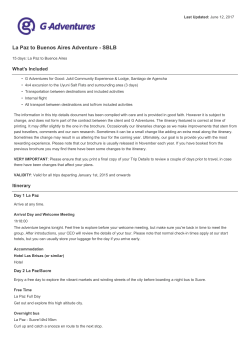 La Paz to Buenos Aires Adventure - SBLB