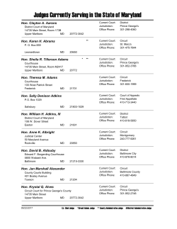 Judges Currently Serving in the State of Maryland