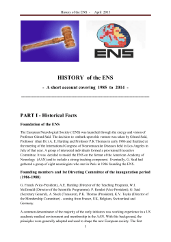 History of the ENS - April 2015 - the European Academy of Neurology!