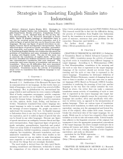 Strategies in Translating English Similes into Indonesian