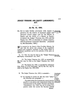Judges` Pensions and Equity (Amendment)