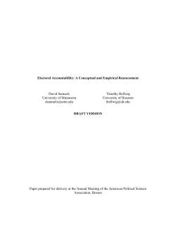 Electoral Accountability: A Conceptual and Empirical Reassessment