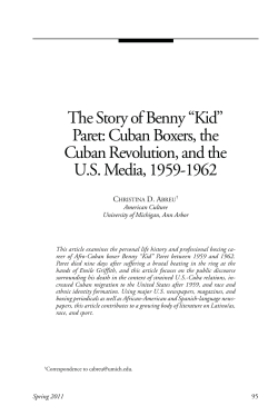 Paret: Cuban Boxers, the Cuban Revolution, and the US Media