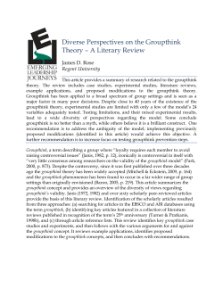 Diverse Perspectives on the Groupthink Theory – A