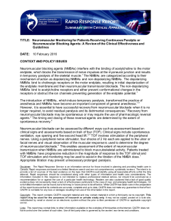 Neuromuscular Monitoring for Patients Receiving