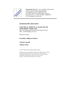 Is fertility stalling in Jordan?