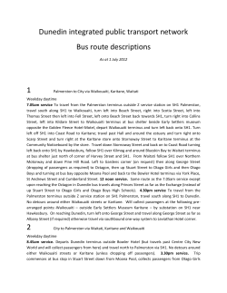 Dunedin integrated public transport network Bus route descriptions 1 2