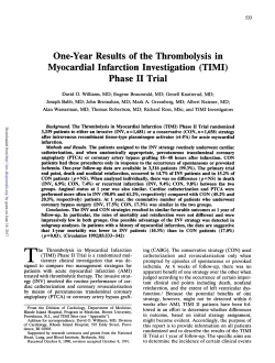 One-Year Results of the Thrombolysis in Myocardial