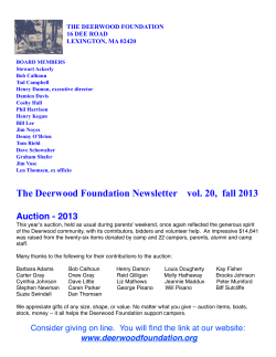 the 2013 Deerwood Foundation newsletter