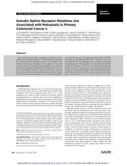 Somatic Ephrin Receptor Mutations Are