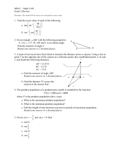 MSLC &ndash; Math 1149 Exam 2 Review 1. Find the exact