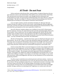 Al Tirah - Do not Fear