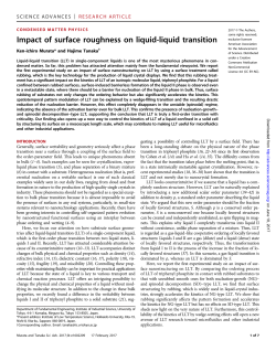 Impact of surface roughness on liquid