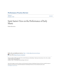 Saint-Sa&euml;ns`s View on the Performance of Early Music