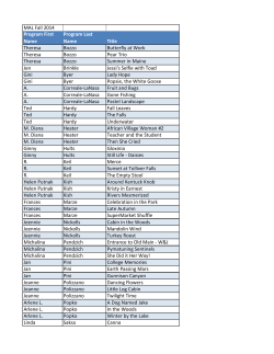 MAL Fall 2014 Program First Name Program Last Name Title
