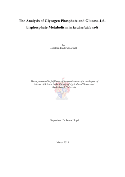 The Analysis of Glycogen Phosphate and Glucose