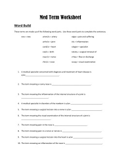 Med Term Worksheet