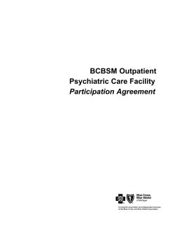 BCBSM Outpatient Psychiatric Care Facility Par Agreement