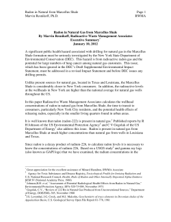 Radon in Natural Gas from Marcellus Shale