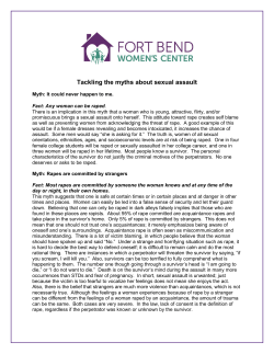 Tackling the myths about sexual assault