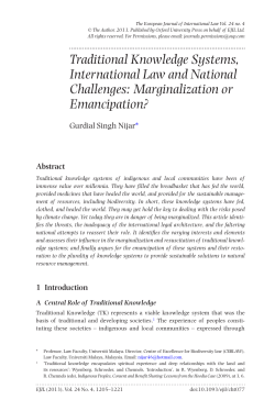 Traditional Knowledge Systems, International