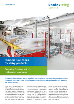 Temperature zones for dairy products