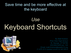 Save time and be more effective at the keyboard