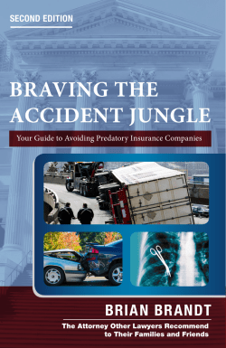 BRAVING THE ACCIDENT JUNGLE - Law Offices of Brian Brandt
