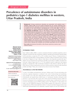 Prevalence of autoimmune disorders in pediatrics type