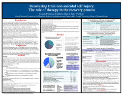 Recovering from non-suicidal self-injury: The role of therapy in the