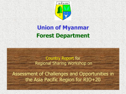 Country Report for Training Course on Community-Based