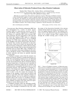 Observation of Molecules Produced from a Bose