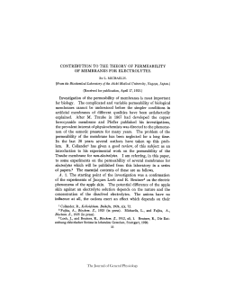 CONTRIBUTION TO THE THEORY OF PERMEABILITY OF