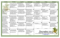 Supported Living Activity Calendar