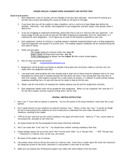 HONORS ENGLISH I SUMMER WORK ASSIGNMENTS AND