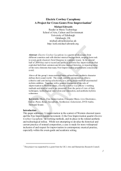 Electric Cowboy Cacophony A Project for Cross