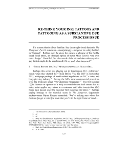 re-think your ink: tattoos and tattooing as a substantive due process