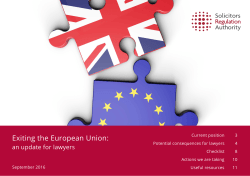 Exiting the EU - Solicitors Regulation Authority