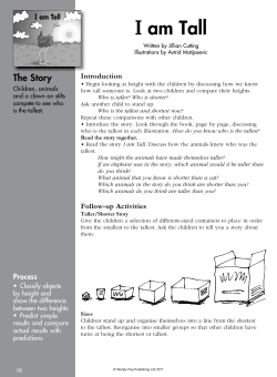 I am Tall - Sunshine Reading Club