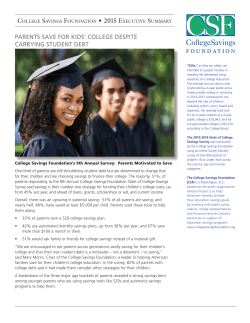 PARENTS SAVE FOR KIDS` COLLEGE DESPITE CARRYING