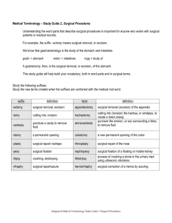 Medical Terminology &ndash; Study Guide 2, Surgical Procedures