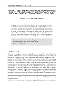 internal debt and multinational profit shifting: empirical evidence