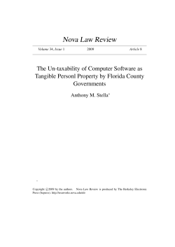 The Un-taxability of Computer Software as Tangible