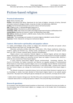 Fiction‐based religion