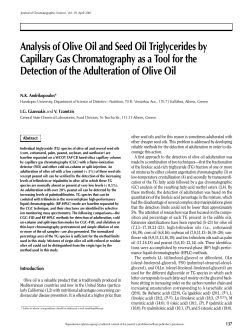 Analysis of Olive Oil and Seed Oil Triglycerides by Capillary Gas