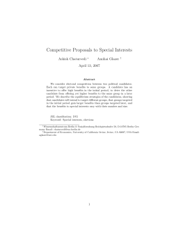 Competitive Proposals to Special Interests
