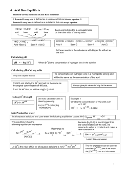 4. Acid Base Equilibria