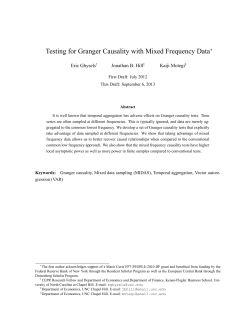 Testing for Granger Causality with Mixed - UNC